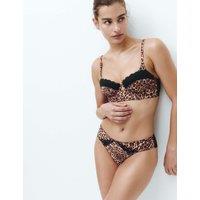 M&S Clara Papertouch Leopard Brazilian Knickers Medium Peach
