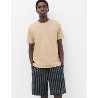 M&S Pure Cotton Woven Striped Pyjama Set Neutral