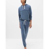 M&S Cotton Rich Ribbed Cuffed Joggers Dusty Blue