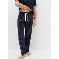 M&S Pure Cotton Striped Pyjama Bottoms Navy Mix