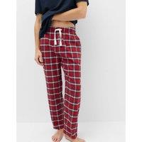 M&S Pure Cotton Checked Pyjama Bottoms Dark Red
