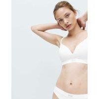 M&S Asta Cotton Blend Non Wired Plunge Bra A-E White