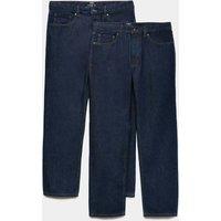 M&S 2 Pack Straight Fit Rigid Jeans Indigo