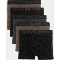 Autograph 5pk Modal Supersoft Geometric Hipsters Black Mix