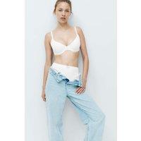 M&S Asta Cotton Blend Padded Demi Cup Bra A-E White
