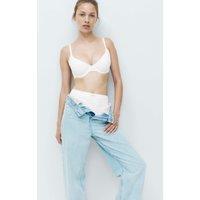 M&S Asta Cotton Blend Padded Demi Cup Bra A-E White