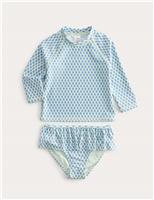 2 Piece Floral Block Print Swim Set (2-8 Yrs)
