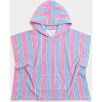 M&S Pure Cotton Towelling Striped Hooded Poncho (2-8 Yrs) Multi