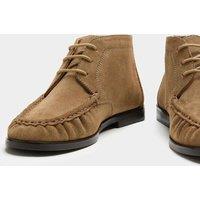 M&S Suede Ruched Lace Up Boots Taupe