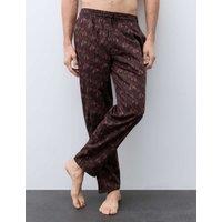 Autograph Cotton Rich Patterned Pyjama Bottoms Dark Burgundy
