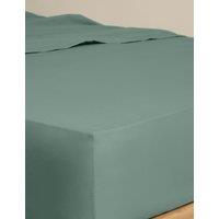 M&S Egyptian Cotton Deep Fitted Sheet Smokey Green