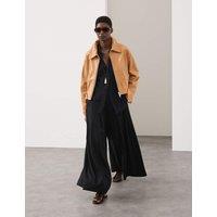 Autograph Leather Belted Biker Jacket Tan