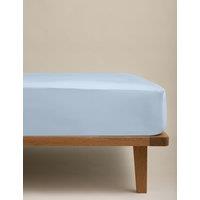 M&S Egyptian Cotton 230 Thread Count Fitted Sheet Dusty Blue