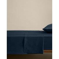 M&S Cotton Rich Flat Sheet Navy