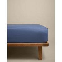 M&S Cotton Rich Deep Fitted Sheet Slate Blue
