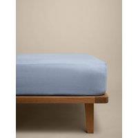 M&S Cotton Rich Fitted Sheet Dusty Blue
