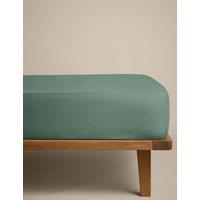 M&S Cotton Rich Fitted Sheet Smokey Green