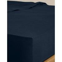 M&S Cotton Rich Deep Fitted Sheet Navy