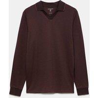 Autograph Cotton Rich Jacquard Pyjama Top Dark Burgundy