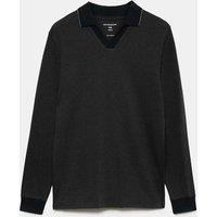Autograph Cotton Rich Jacquard Pyjama Top Black Mix