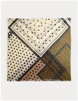 M&S Polka Dot Lightweight Scarf with Wool Black Mix
