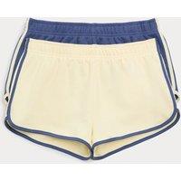 M&S 2 Pack Cotton Rich Runner Shorts (6-16 Yrs) Navy Mix