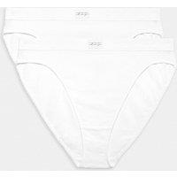 M&S 2 Pack Asta Rib High Leg Knickers White