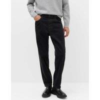 M&S Straight Fit Pure Cotton Corduroy 5 Pocket Trousers Black