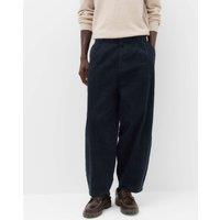 M&S Barrel Fit Corduroy Trousers Navy