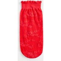 M&S Floral Lace Ankle High Socks Red Mix