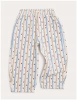 Pure Cotton Patterned Barrel Leg Trousers (2-8 Yrs)