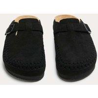 M&S Woven Suede Corkbed Mule Sandals Black