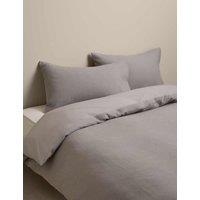 M&S Washed Cotton Waffle Bedding Set Marble