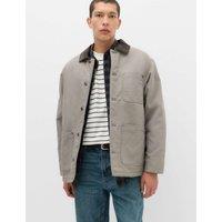 M&S Borg Lined Denim Barn Jacket Clay