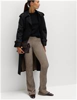 Textured Striped Flared Trousers