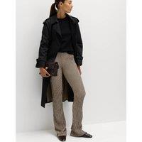 M&S Textured Striped Flared Trousers Black Mix