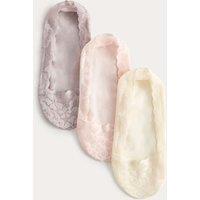 M&S 3 Pack Cotton Blend Lace Footsies Ivory Mix
