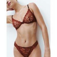 M&S Ida Lace Wired Plunge Bra A-E Russet