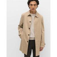 M&S Cotton Blend Car Coat Mac Beige