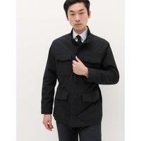 M&S 4 Pocket Waterproof Funnel Neck Jacket Black