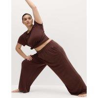 Goodmove Modal Rich Pleated Wide Leg Joggers Dark Chocolate