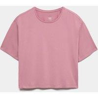 Goodmove Essential Round Neck Boxy T-Shirt Tea Rose