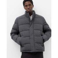 M&S Funnel neck Puffer Jacket With Thermowarmth Grey