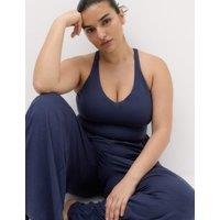 Goodmove Supersoft Marl Strappy Back Jumpsuit Dark Navy
