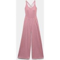 Goodmove Supersoft Marl Strappy Back Jumpsuit Tea Rose