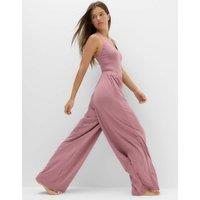 Goodmove Supersoft Marl Strappy Back Jumpsuit Tea Rose