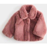M&S Faux Fur Collared Jacket (0-5 Yrs) Pink