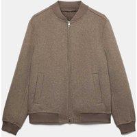 Autograph Double-Faced Wool Blend Bomber Jacket Truffle
