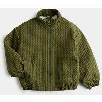 M&S Checked Borg Lined Bomber Jacket (2-8 Yrs) Green