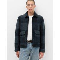 M&S Boucl Zip Through Jacket Navy Mix